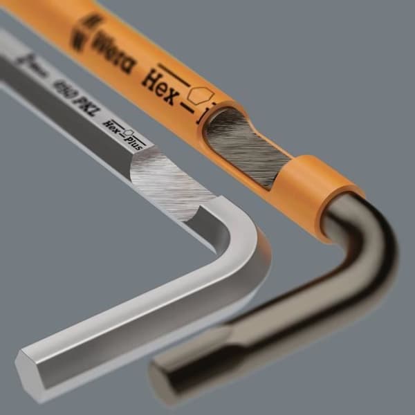 Nyckelset med vinklade hylsor - WERA - 950/9 Hex-Plus - 9 delar - Flerfärgad - SPKL
