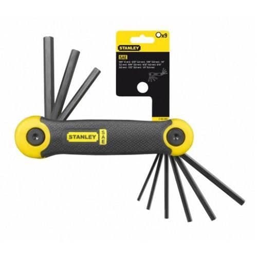 STANLEY 9-delad sexkantnyckelsats - 5/64" - 1/4"