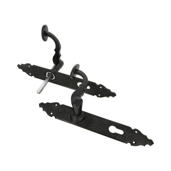 AMIG 7817 | Handtag på cylinderram 100PB | 280 x 44 mm | Stålplatta, Zamakhandtag | Svart