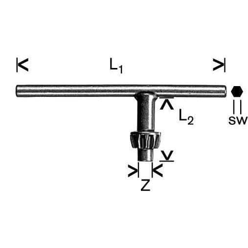 Chucknyckel - BOSCH - S2 - 110 mm - 40 mm - 4 mm - 6 mm