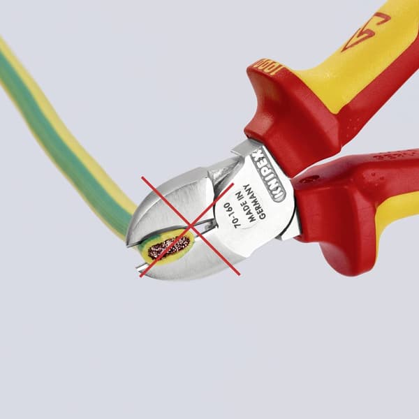 Knipex 70 06 160 VDE Sidoskärare med facett 160 mm