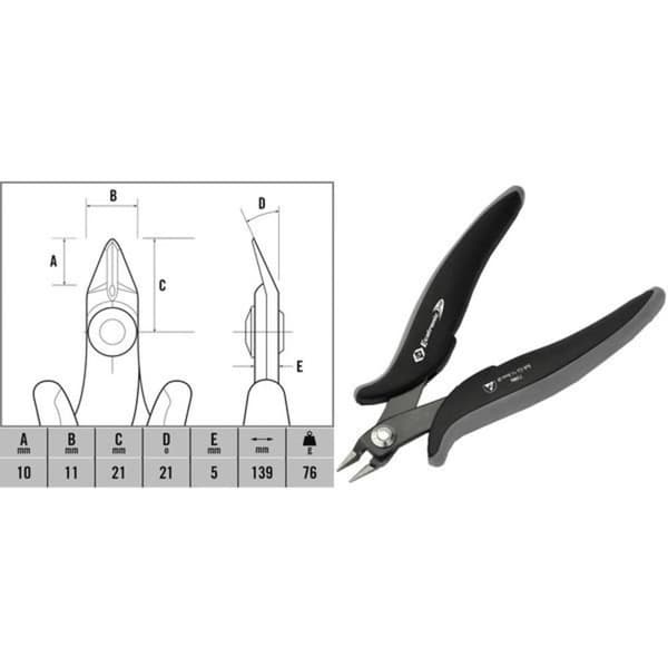 C.K Ecotronic T3886 ESD Tång för kretskort utan facett 139 mm
