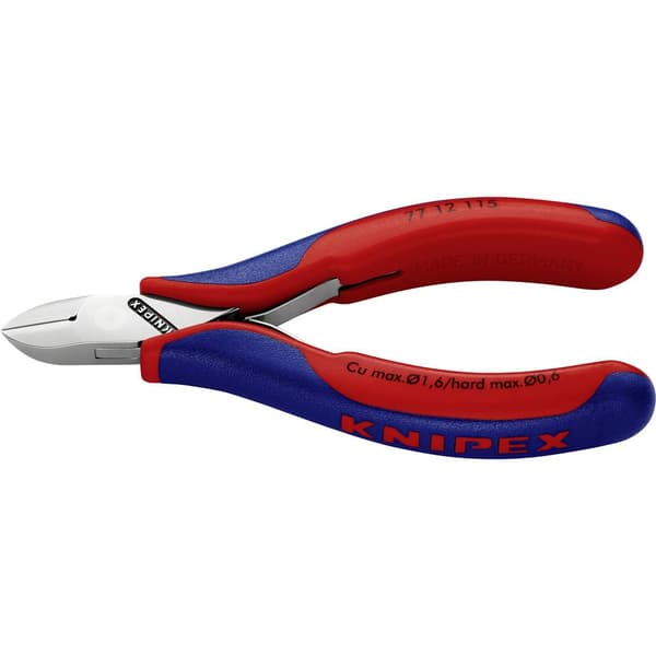 Knipex 77 12 115 Elektronik och finmekanik Sidoskärare med facett 115 mm