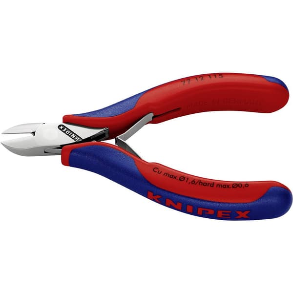 Knipex 77 12 115 Elektronik och finmekanik Sidoskärare med facett 115 mm