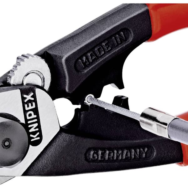Knipex 95 62 190 Vajersax Lämplig för Aluminium- och kopparkablar, enkel- och flertrådig, medelhårda vajrar 7 mm 10 mm²