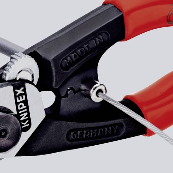 Knipex 95 62 190 Vajersax Lämplig för Aluminium- och kopparkablar, enkel- och flertrådig, medelhårda vajrar 7 mm 10 mm²