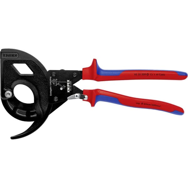 Knipex 95 32 320 Kabelavbitare med spärr Lämplig för Aluminium- och kopparkablar, enkel- och flertrådig 60 mm 600 mm²