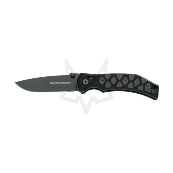 Fällkniv - FOX - Gunhammer - N690 rostfritt stålblad - Svart G10 handtag - Vändbar klämma