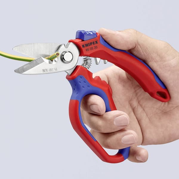 Knipex Vinklade elektrikersax med flerkomponentsöverdrag, glasfiberförstärkt 160 mm 95 05 20 SB