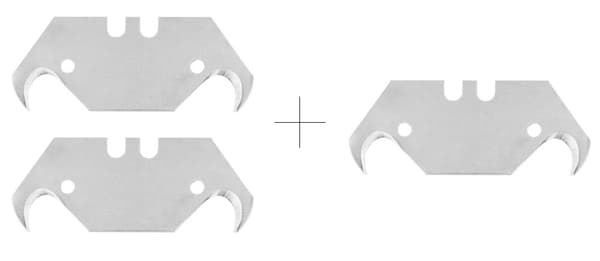 Kniv med trapez- og krogblad, metalhus, 6 klinger