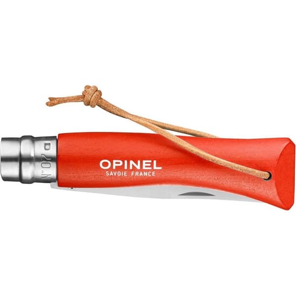 Fickkniv - OPINEL - N°07 Baroudeur - Yatagan blad 8 cm - Rostfritt stål - Läderspets
