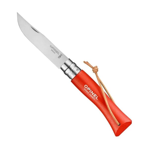 Fickkniv - OPINEL - N°07 Baroudeur - Yatagan blad 8 cm - Rostfritt stål - Läderspets