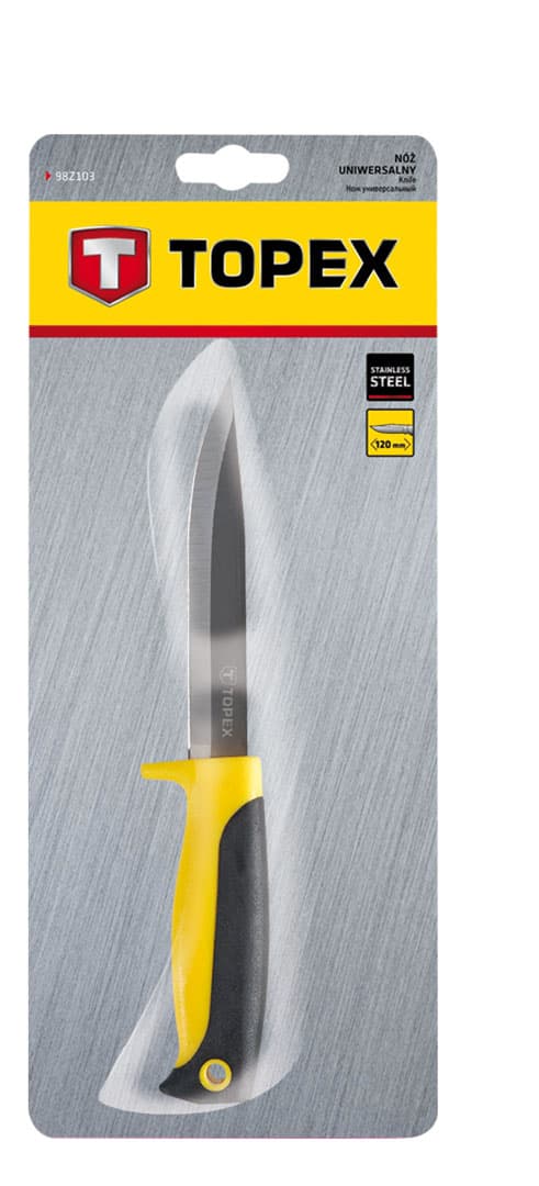 Työveitsi, 120 mm terä, nahkakotelo