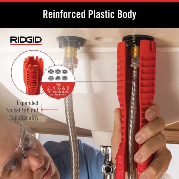 Ridgid hantverktyg - 57003 - EZ VVS-nyckel installations- och avlägsnandeverktyg för kranar, orange