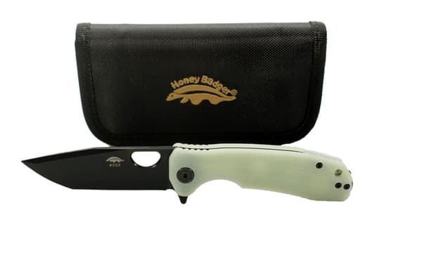 Honey Badger Tanto Kniv Medium Svart DLC Jade