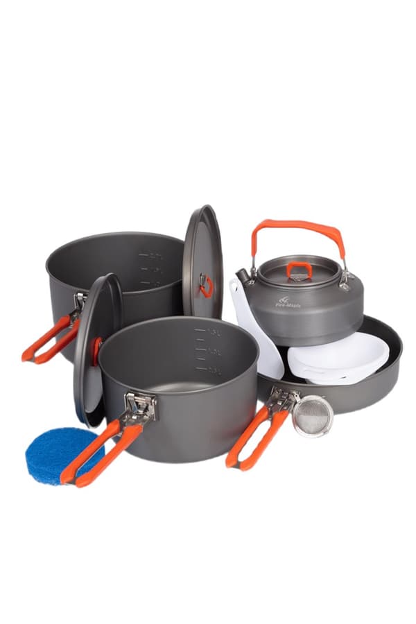 Fire-Maple Feast campingkøkkensæt med 4 orange farver