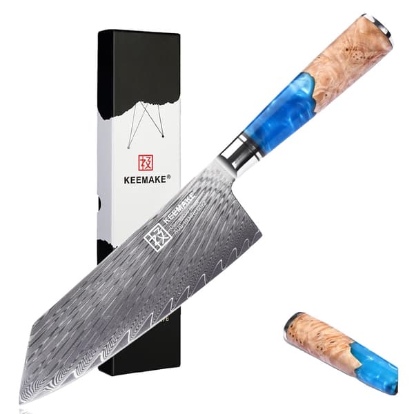 Nakiri Kniv, Ultra Skarp AUS-10 Damascus Stål, Ergonomisk Håndtag,7 tommer