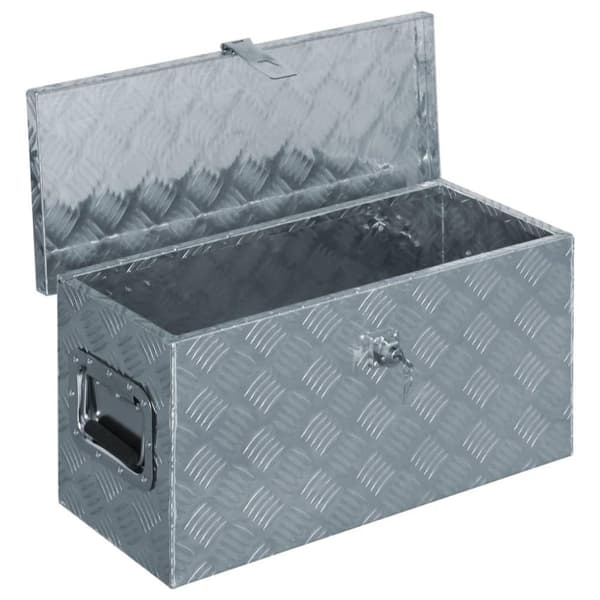 vidaXL Förvaringslåda aluminium 61,5x26,5x30 cm silver