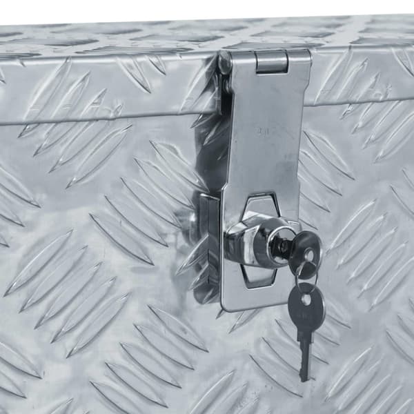 vidaXL Förvaringslåda aluminium 61,5x26,5x30 cm silver