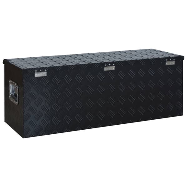 vidaXL Aluminiumlåda 1085x370x400 mm svart