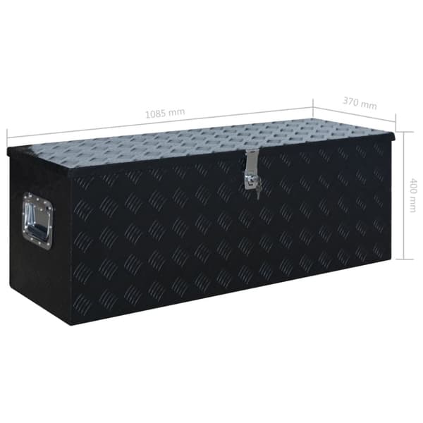 vidaXL Aluminiumlåda 1085x370x400 mm svart