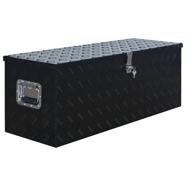 vidaXL Aluminiumlåda 1085x370x400 mm svart