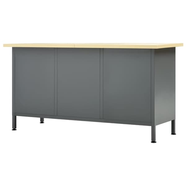 vidaXL arbejdsbord 120x60x85 cm stål sort