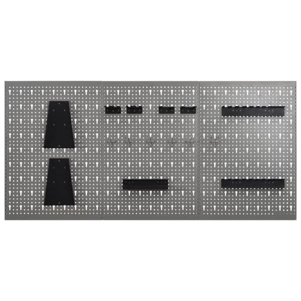 vidaXL Seinään kiinnitettävät työkalutaulut 3 kpl 40x58 cm teräs