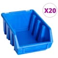 Miniatyrbilde 1 av 4: vidaXL Oppbevaringsbokser stablebare 20 stk blå plast