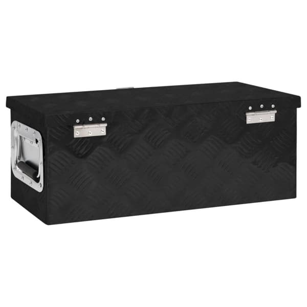 vidaXL Oppbevaringsboks svart 60x23,5x23 cm aluminium
