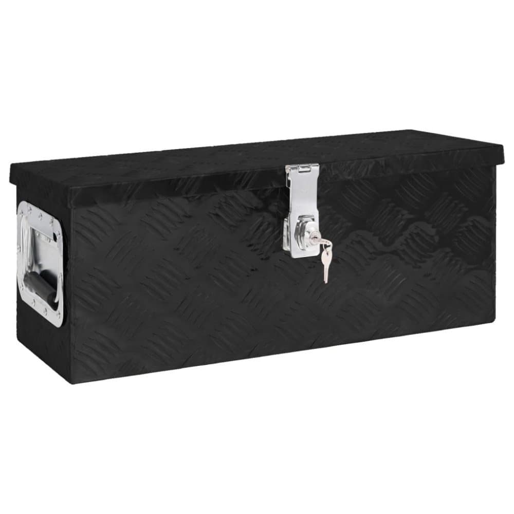 vidaXL Förvaringslåda svart 60x23,5x23 cm aluminium