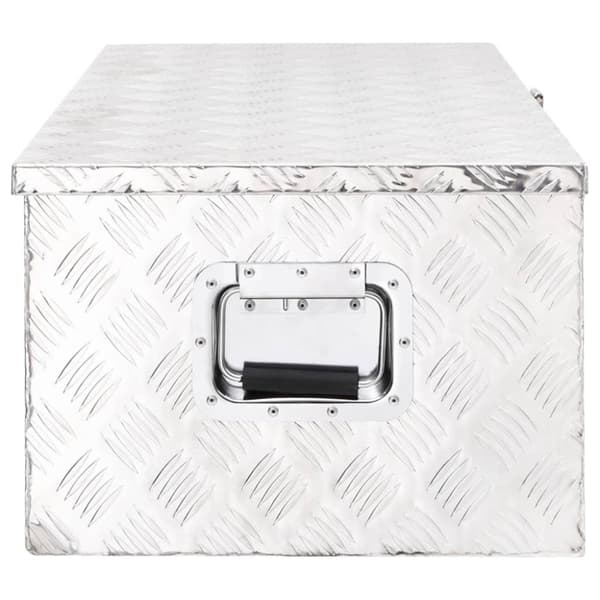 vidaXL Förvaringslåda silver 90x47x33,5 cm aluminium