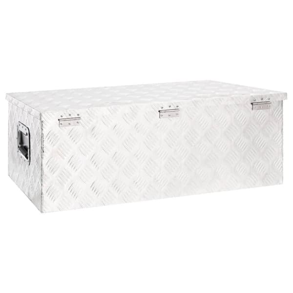 vidaXL Förvaringslåda silver 90x47x33,5 cm aluminium