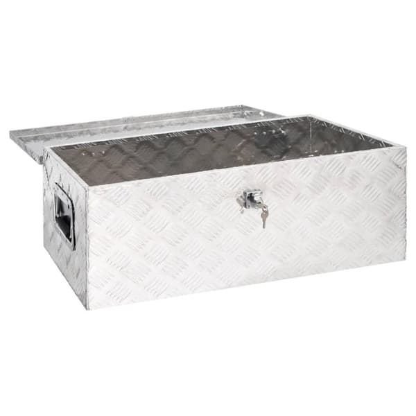 vidaXL Förvaringslåda silver 90x47x33,5 cm aluminium
