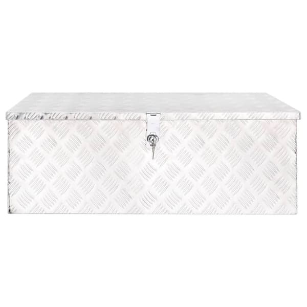 vidaXL Förvaringslåda silver 90x47x33,5 cm aluminium
