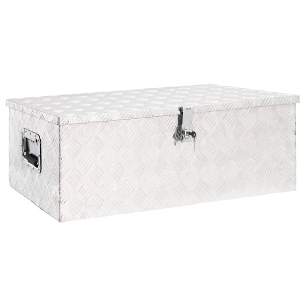 vidaXL Förvaringslåda silver 90x47x33,5 cm aluminium