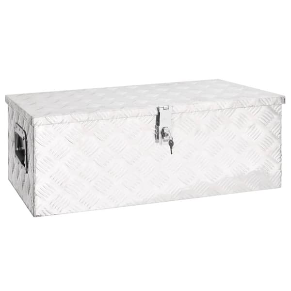 vidaXL opbevaringskasse 80x39x30 cm aluminium sølvfarvet