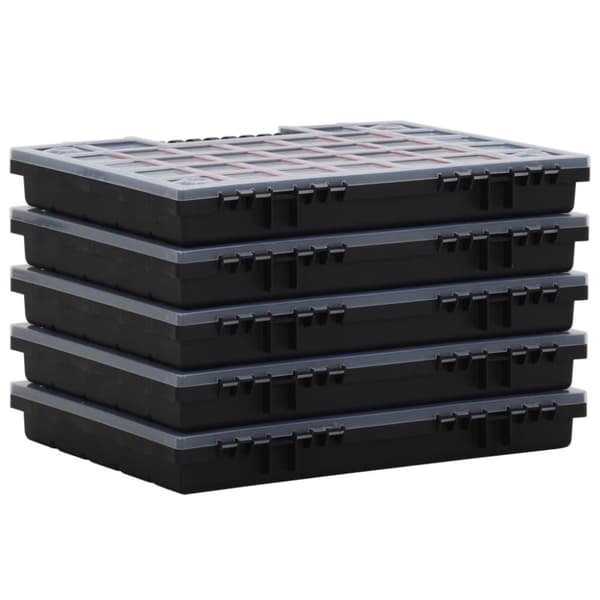 vidaXL Sorteringsbokser 5 stk 40x30x5 cm polypropylen
