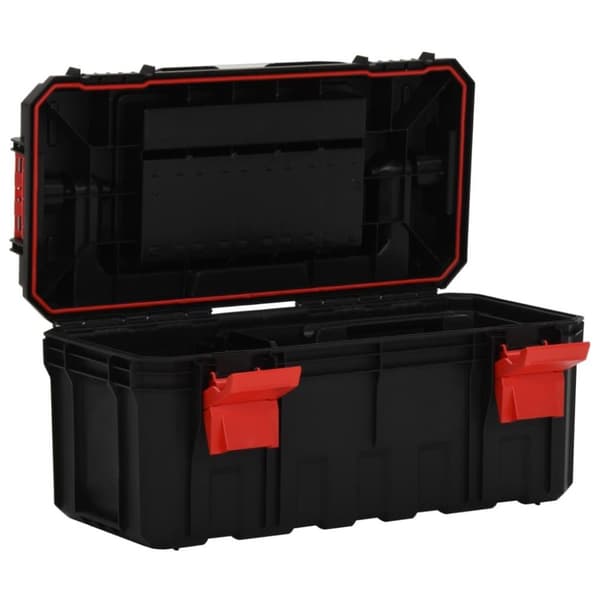 vidaXL Verktøykasse svart og rød 55x28x26,5 cm