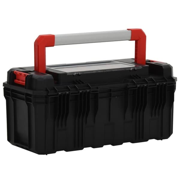 vidaXL Verktøykasse svart og rød 55x28x26,5 cm