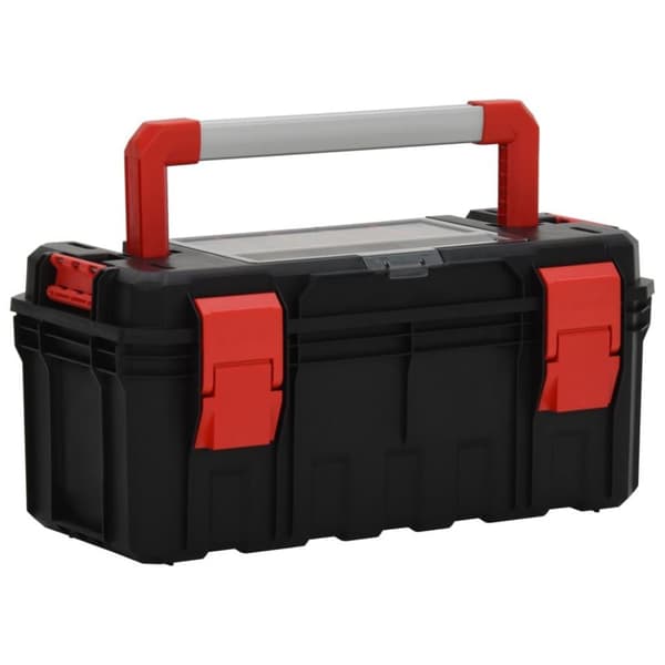 vidaXL Verktøykasse svart og rød 55x28x26,5 cm