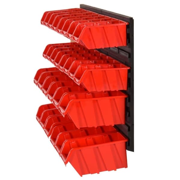 vidaXL Sortimentslådor 30 delar svart och röd 77x39 cm polypropen