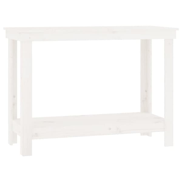 vidaXL arbejdsbord 110x50x80 cm massivt fyrretræ hvid