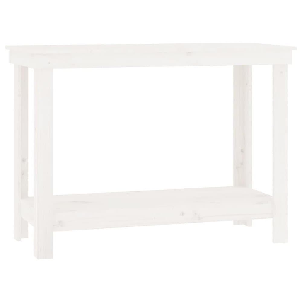 vidaXL Skobänk vit 110x50x80 cm massiv furu
