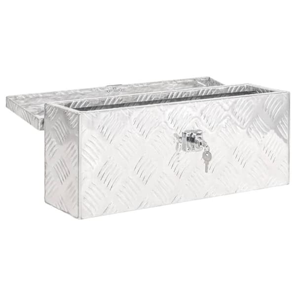 vidaXL opbevaringskasse 50x15x20,5 cm aluminium sølvfarvet