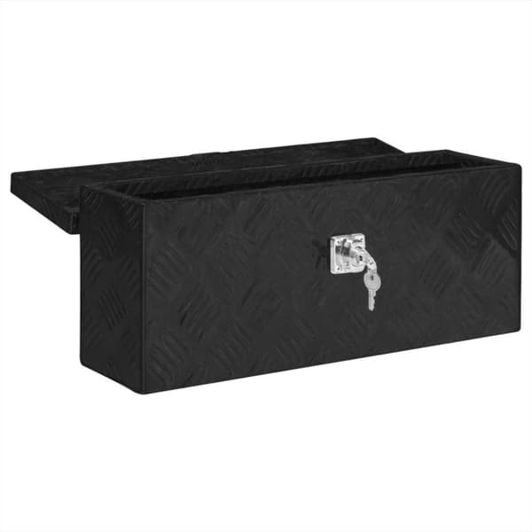 vidaXL Säilytyslaatikko musta 50x15x20,5 cm alumiini