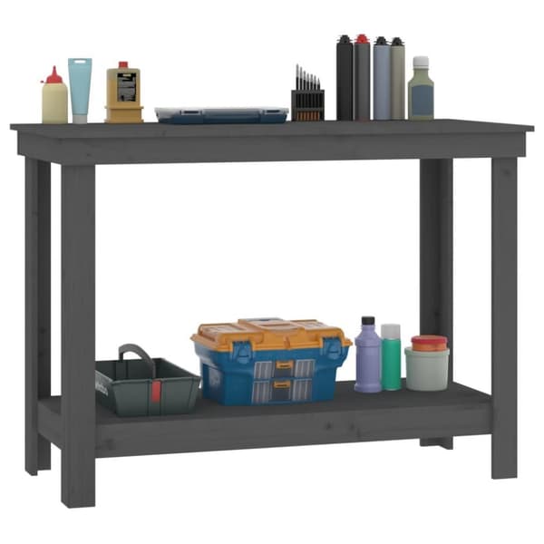 vidaXL Arbeidsbenk grå 110x50x80 cm heltre furu