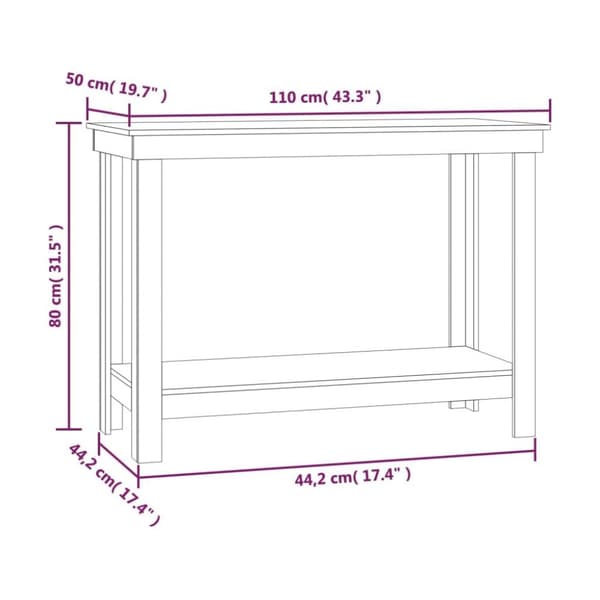 vidaXL Arbeidsbenk grå 110x50x80 cm heltre furu