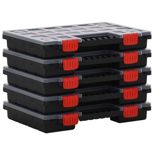 vidaXL sortimentbokse 5 stk. 34,5x25x5 cm polypropylen