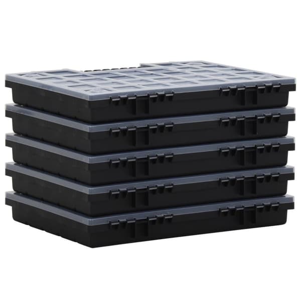 vidaXL sortimentbokse 5 stk. 40x30x5 cm polypropylen